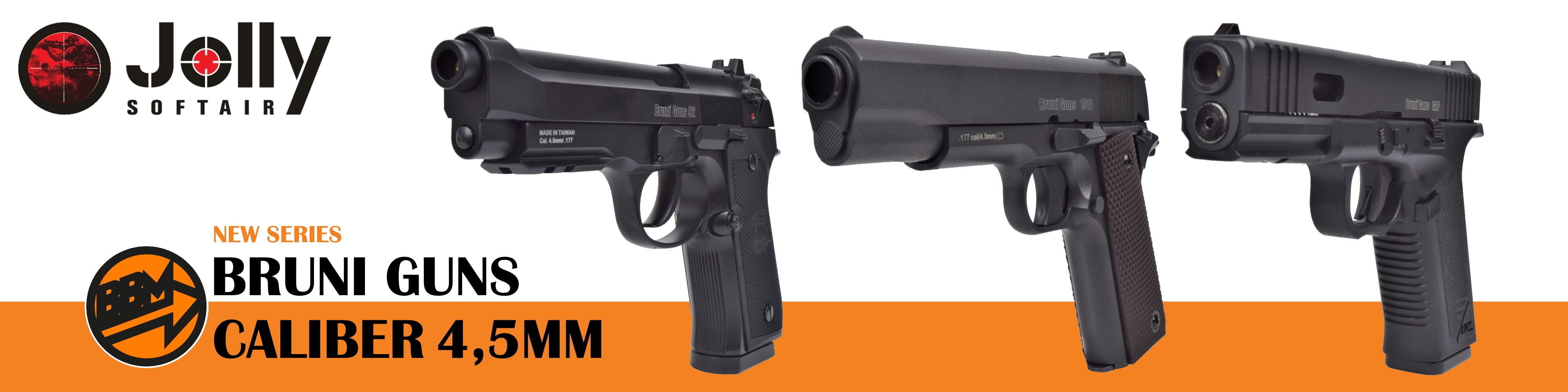 New calibro Bruni Guns 4,5mm CO2 pistols
